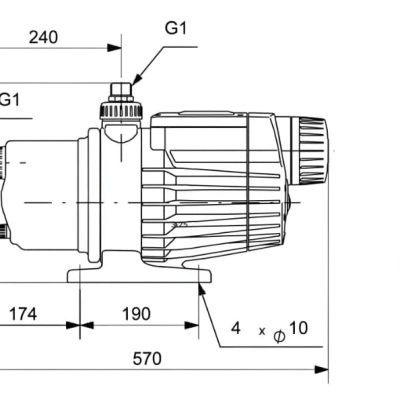 مشخصات و نقشه بدنه موتور پمپ گراندفوس MQ 3-25