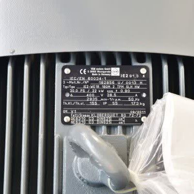 الکتروموتور 22 کیلووات vem مدل IE2WE1R180M2TPMSLHHW