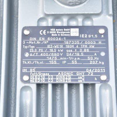 الکتروموتور 18.5 کیلووات VEM - سه فاز القایی
