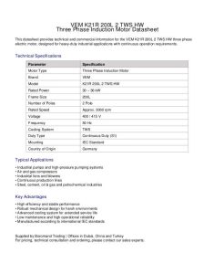 دیتاشیت الکتروموتور VEM K21R 200L 2 TWS HW