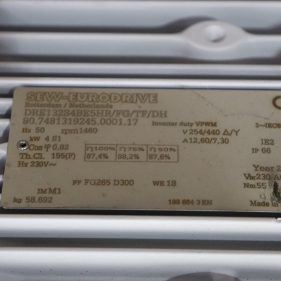 موتور سه فاز SEW DRE132S4BE5HR/FG/TF/DH